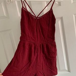 Maroon Crochet Romper